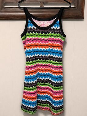Girls' Multicolor Zigzag Tank Dress - Unbranded